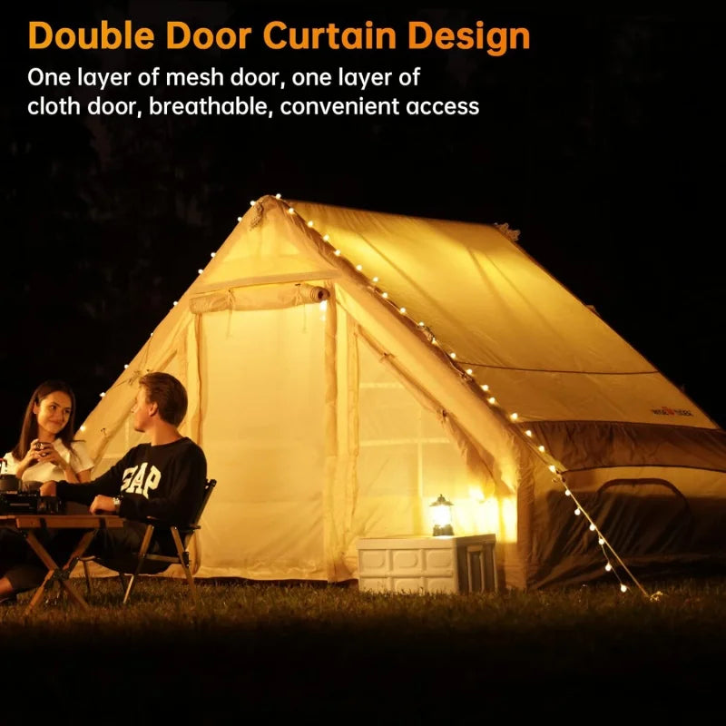 Inflatable Camping Tent, 4 person Luxury Cabin Tent