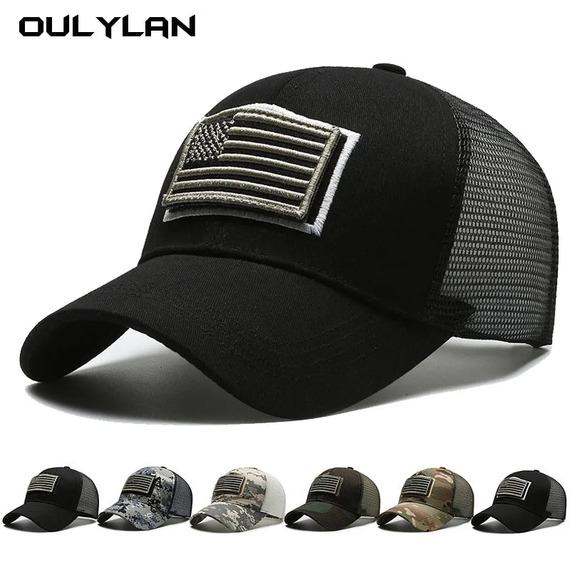 Hat Summer Sun Shading Camouflage Baseball Cap Badge Embroidered Patch Hats Men's Outdoor Hiking Climbing Tactical Peaked Cap