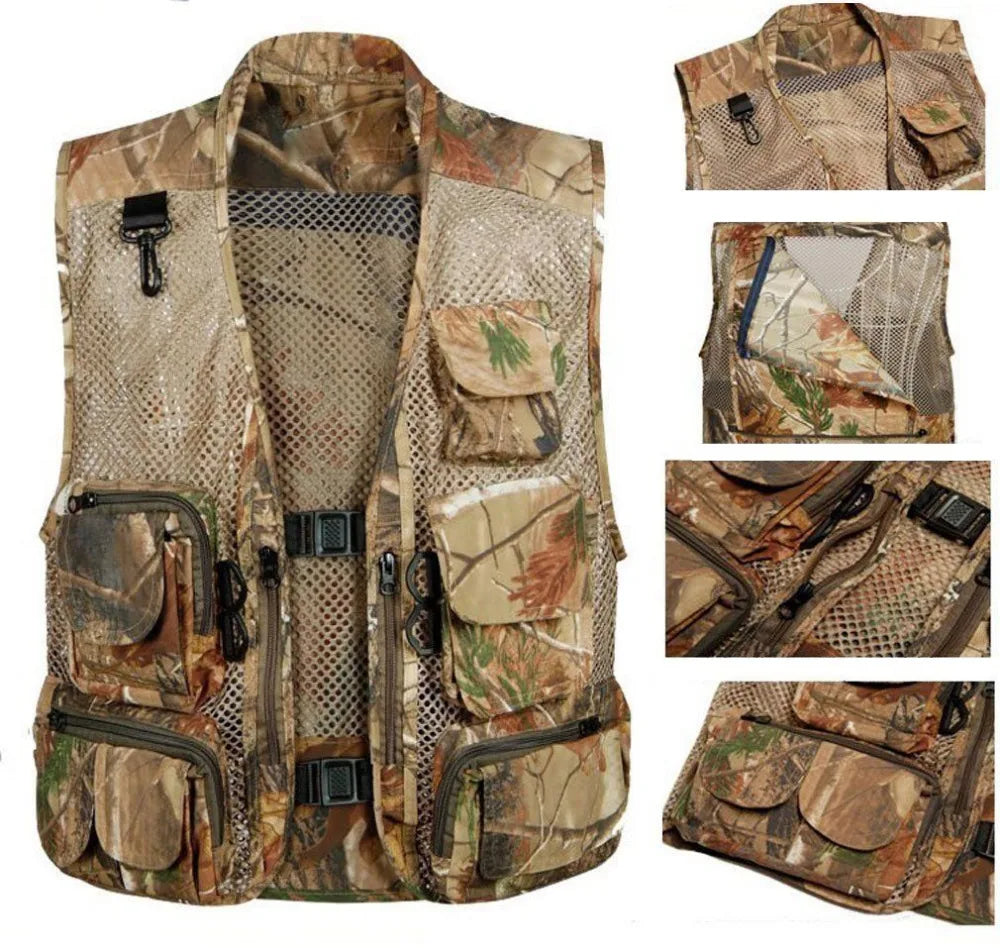 Fishing Utility Tactical Camo Mesh Removable Vest