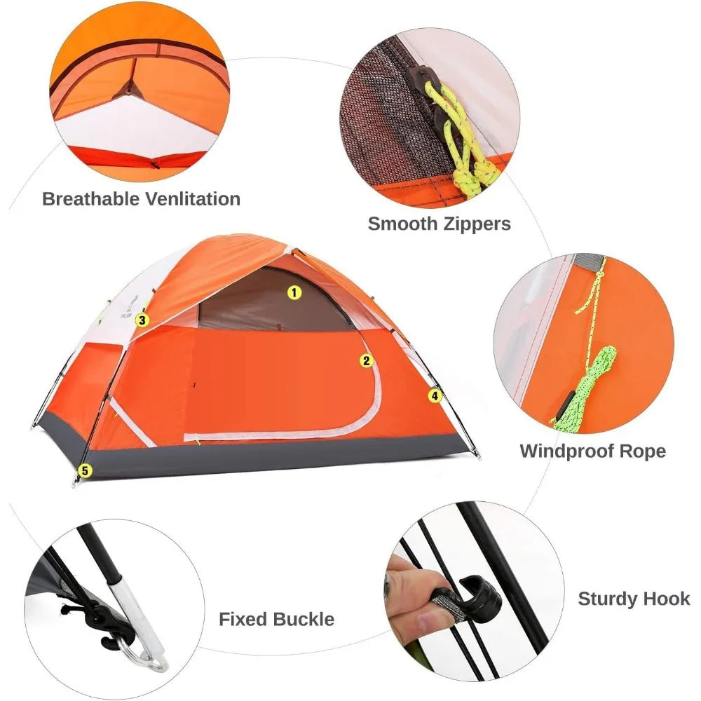 Tents for Camping 4 Person Camping Dome Tent, Waterproof,Spacious, Lightweight Portable Backpacking Tent