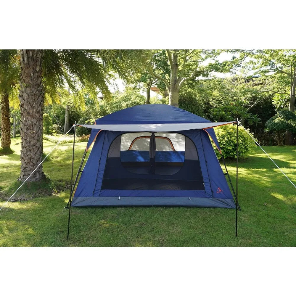 KTT Extra Large Tent 10-12 Person(B),Family Cabin Tents,2 Rooms,3 Doors And 3 Windows