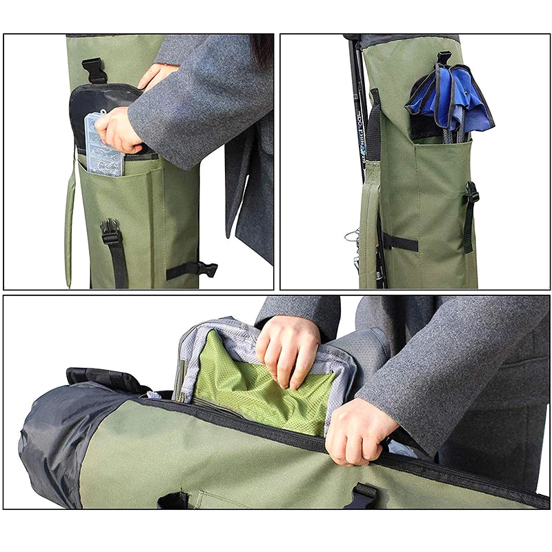 Portable Fishing Rod Bag Pole and Reel Carrier Storage Case