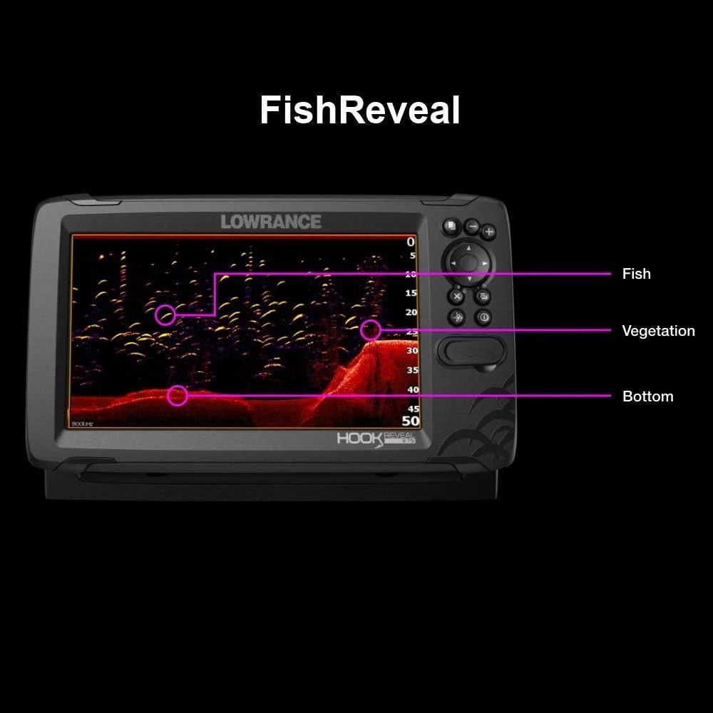 Lowrance Hook Reveal 9 inch Fishfinders with Preloaded C-MAP Options