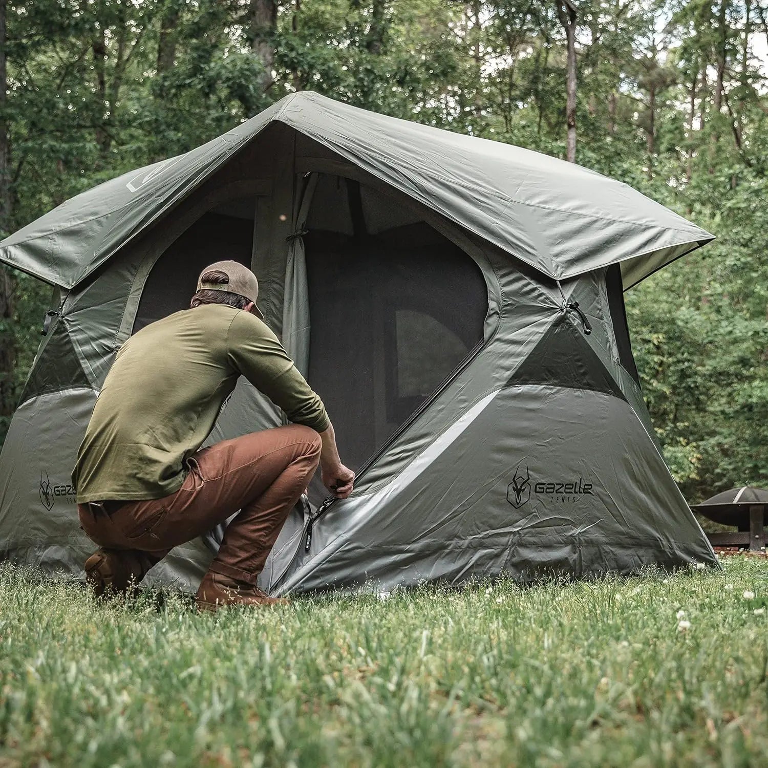 Gazelle Tents™ T4 Hub Tent, Easy 90 Second Set-Up, Waterproof, UV Resistant, Removable Floor,