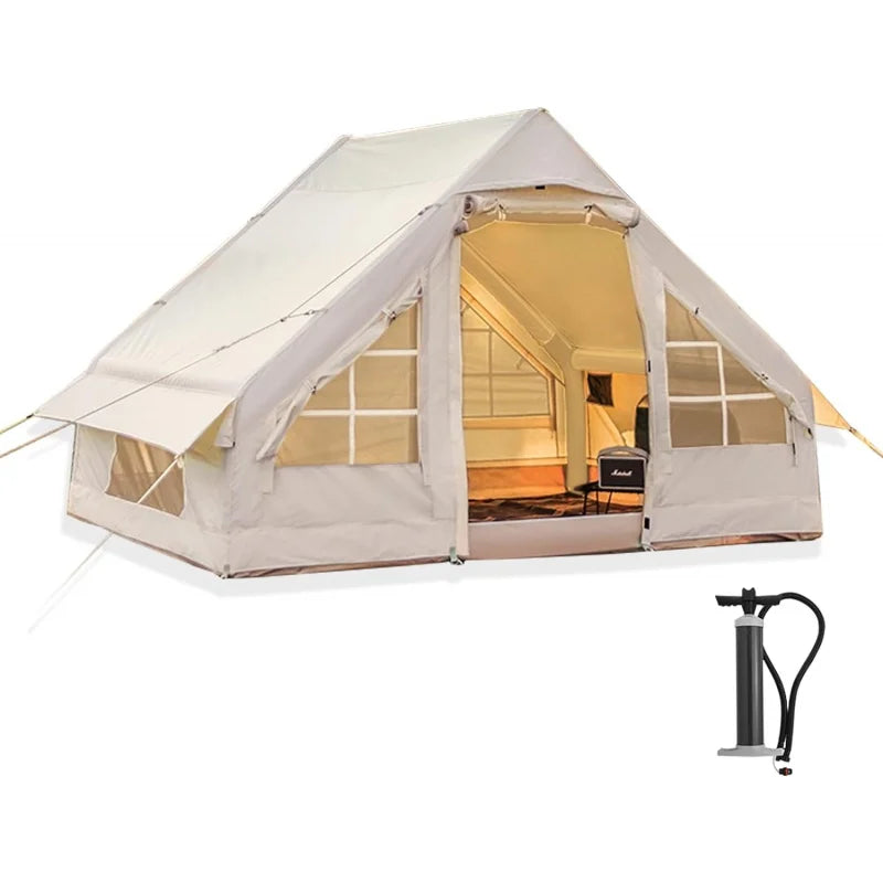 Inflatable Camping Tent, 4 person Luxury Cabin Tent