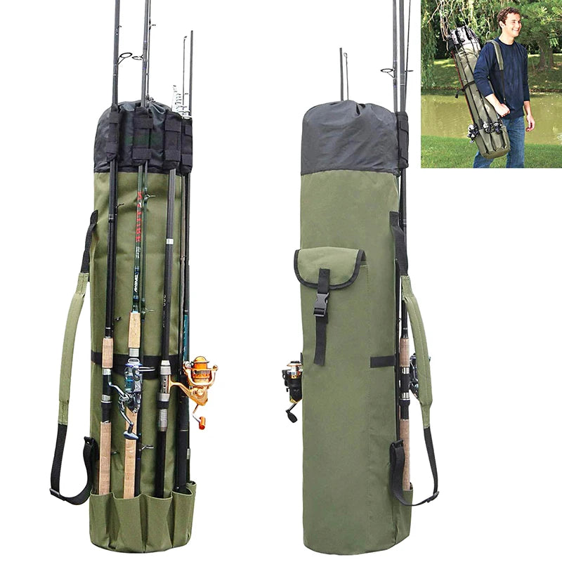 Portable Fishing Rod Bag Pole and Reel Carrier Storage Case