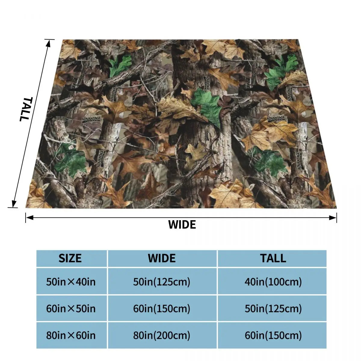 Ultra-Soft Fleece Real Tree Camouflage Camo Throw Blanket Flannel Soldier Military Blankets for Bedding Travel Couch Bedspreads