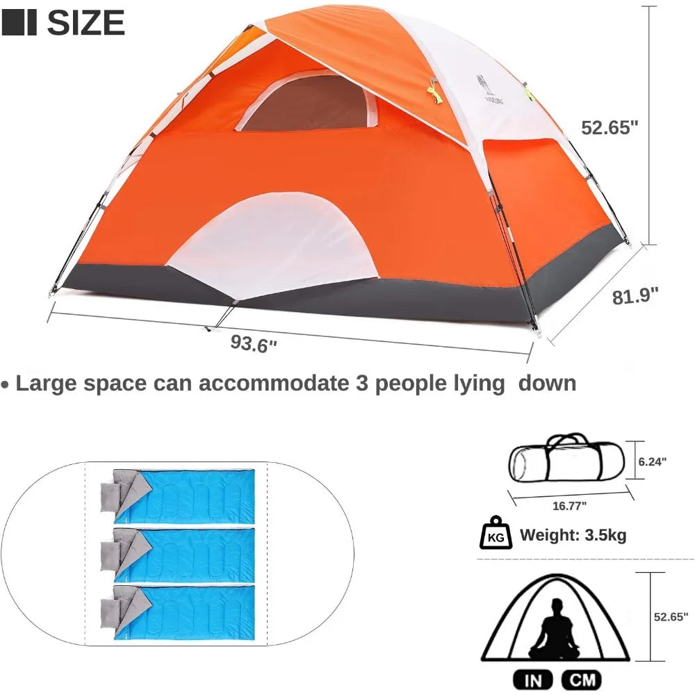 Tents for Camping 4 Person Camping Dome Tent, Waterproof,Spacious, Lightweight Portable Backpacking Tent